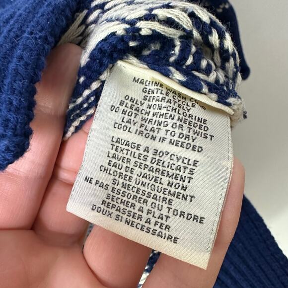 Vintage‎ Ralph Lauren Denim Supply Sweater Womens Small Blue White Fair Isle Ski - Picture 4 of 4